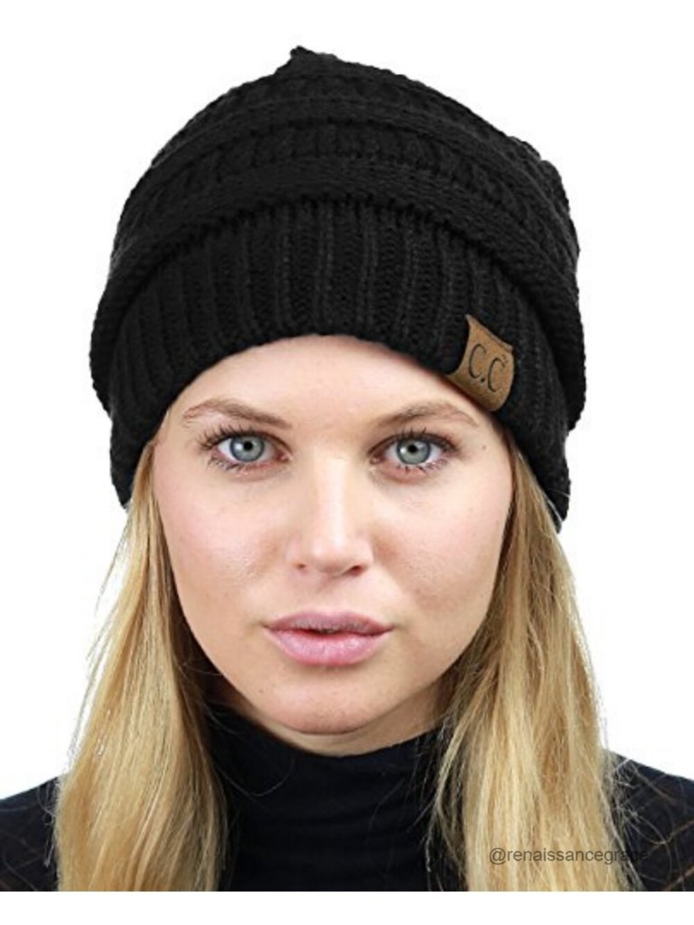 Unisex Chunky Stretch Cable Knit Beanie with Soft Sherpa Lining